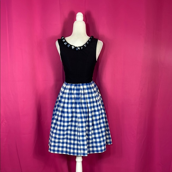 Dirndl.com blue checkered heart corset Octoberfest folk dirndl dress, 34 small - Picture 2 of 8